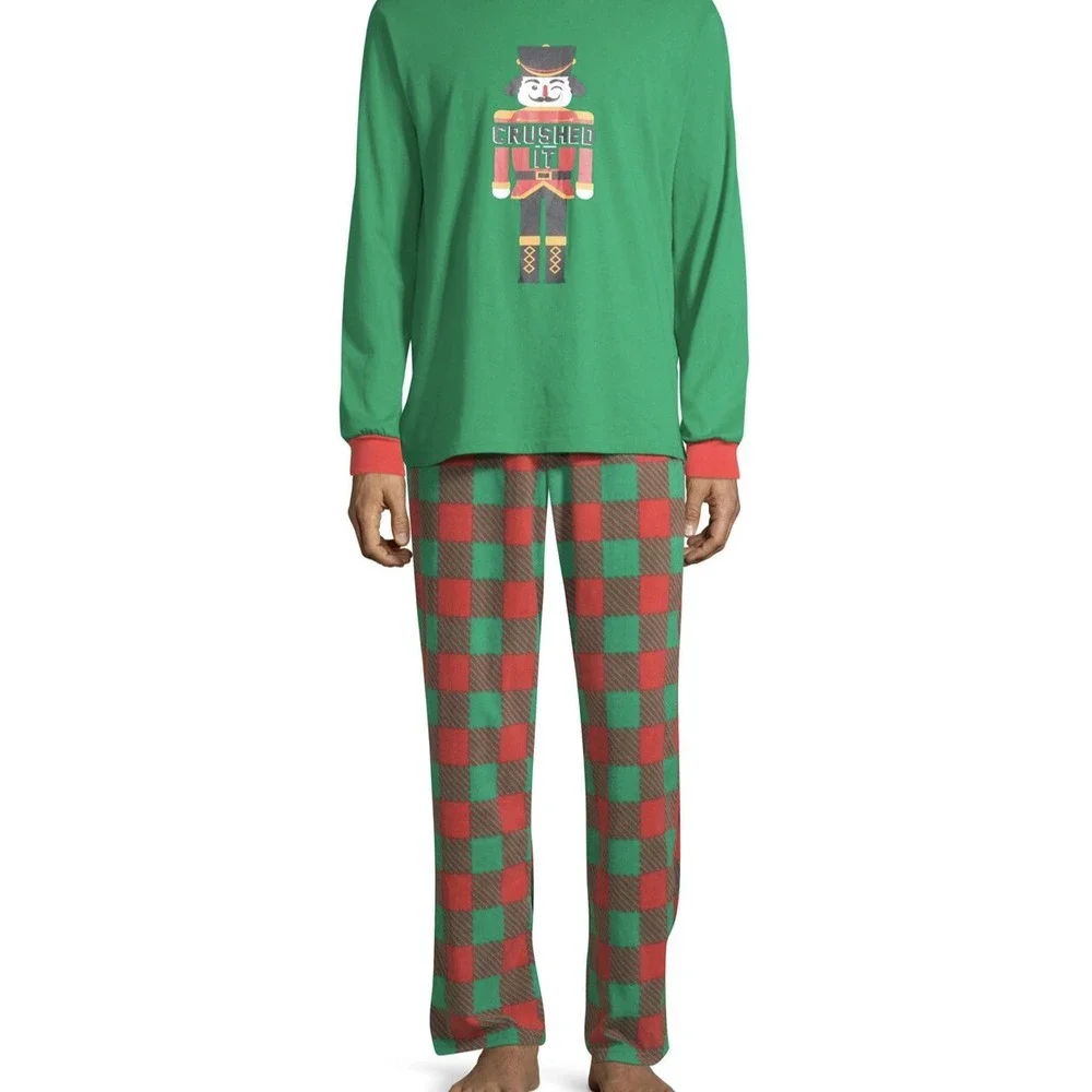 Mens Sleepy Nites Size‎ Large Crushed It Nut Cracker Pajama Set Msrp $42
